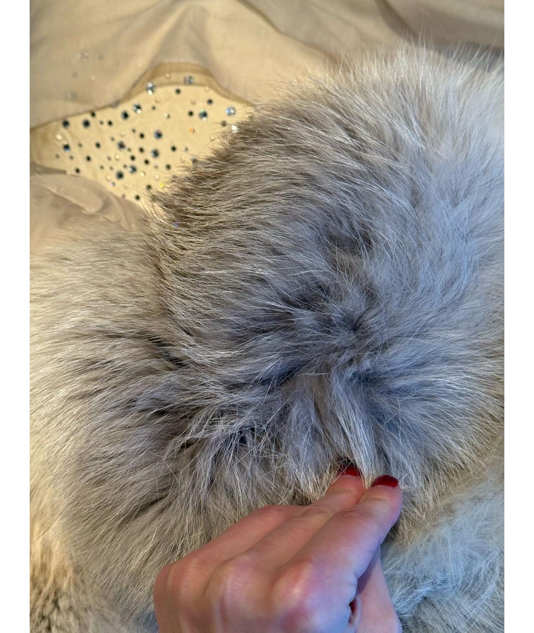 ERMANNO SCERVINO Бежевый полиэстеровый пуховик, фото 7