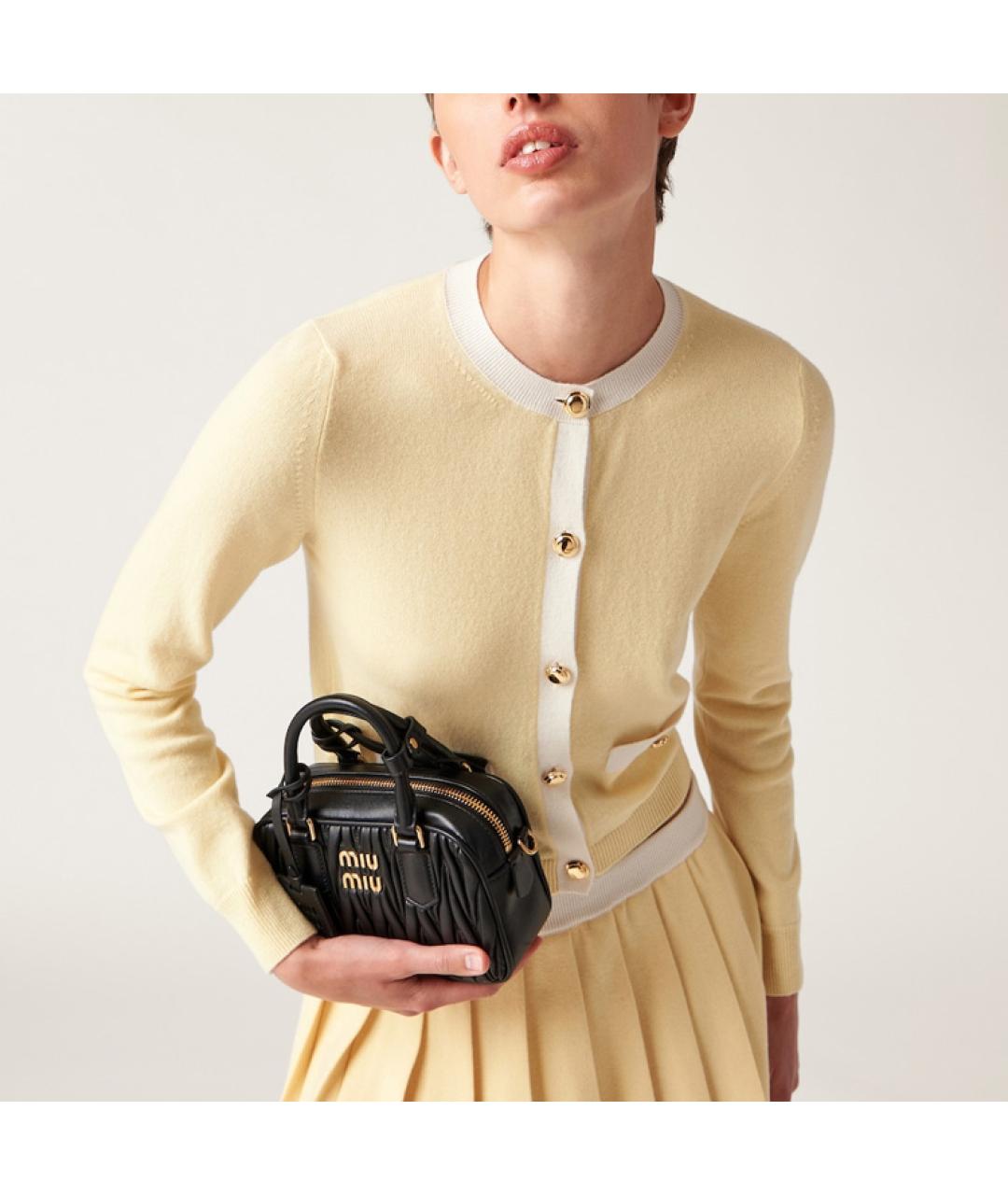 MIU MIU Желтый шерстяной кардиган, фото 4