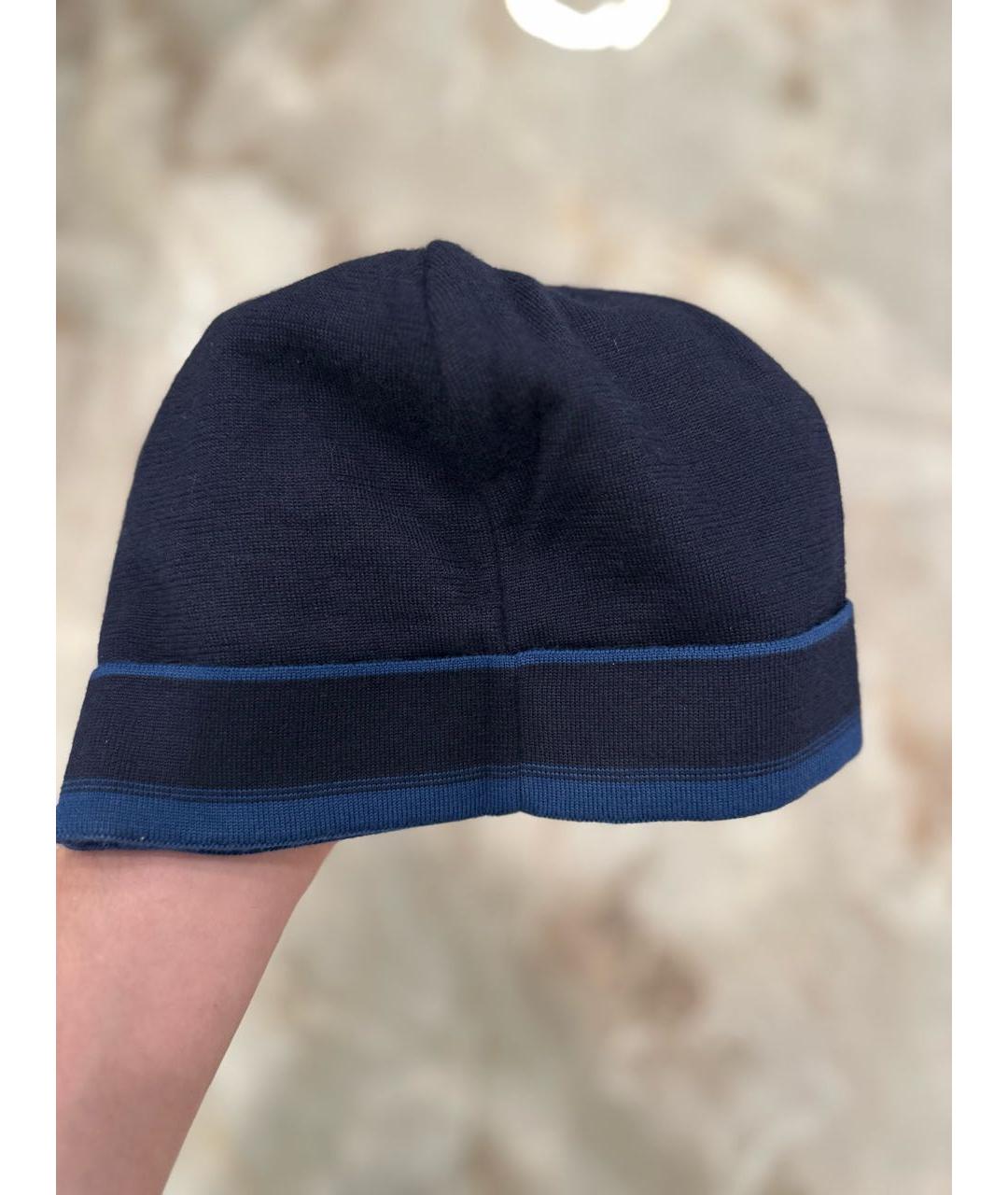 ZILLI Темно-синяя кашемировая шапка, фото 3