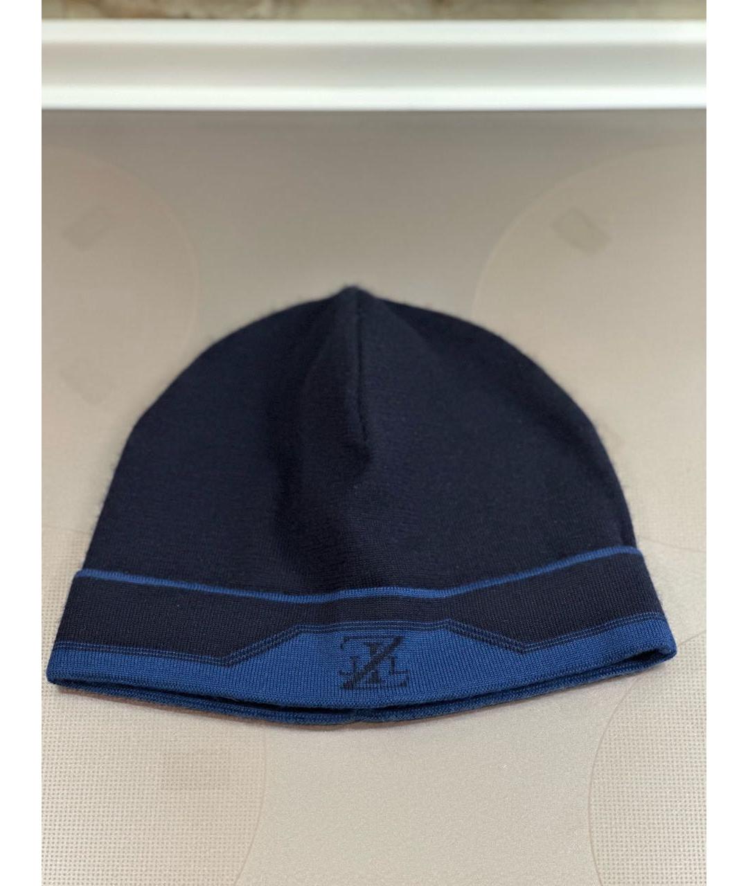 ZILLI Темно-синяя кашемировая шапка, фото 5