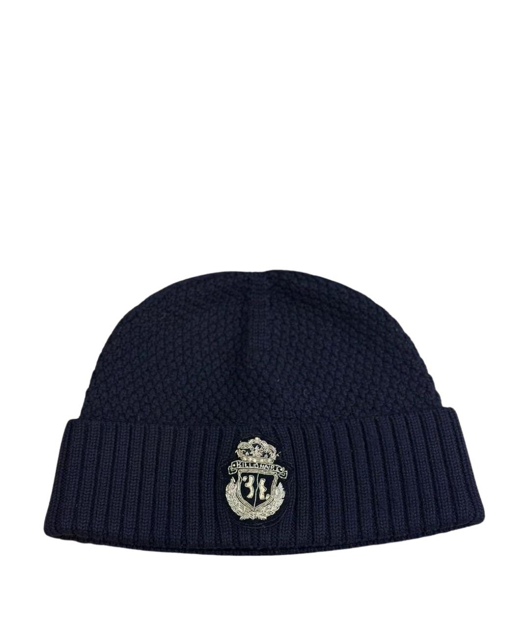 BILLIONAIRE Темно-синяя хлопковая шапка, фото 1