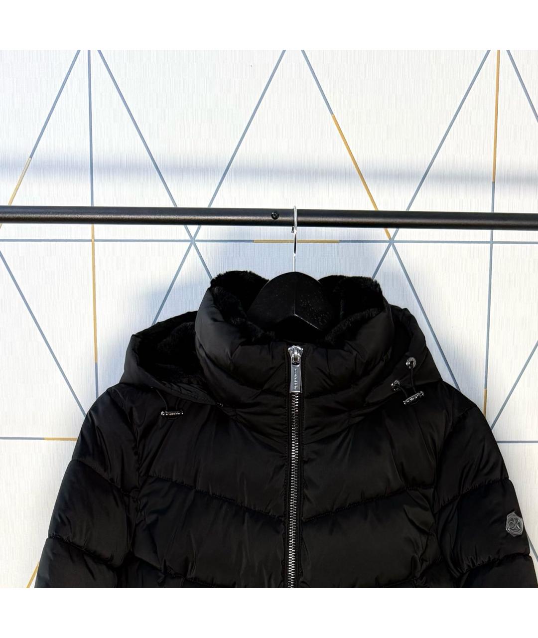 CALVIN KLEIN Черный полиэстеровый пуховик, фото 4