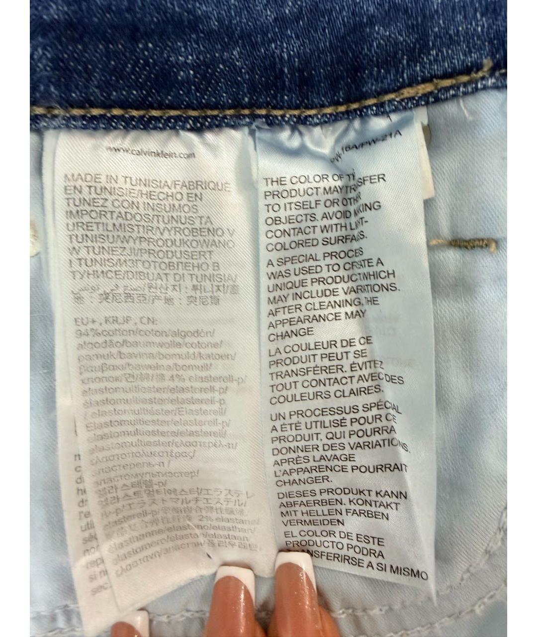 CALVIN KLEIN Синяя деним юбка миди, фото 4