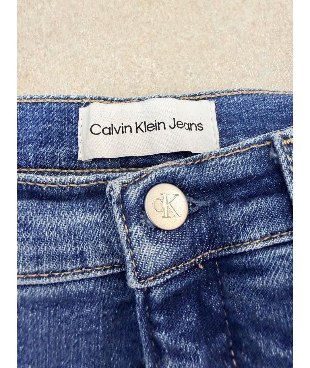 CALVIN KLEIN Синяя деним юбка миди, фото 7