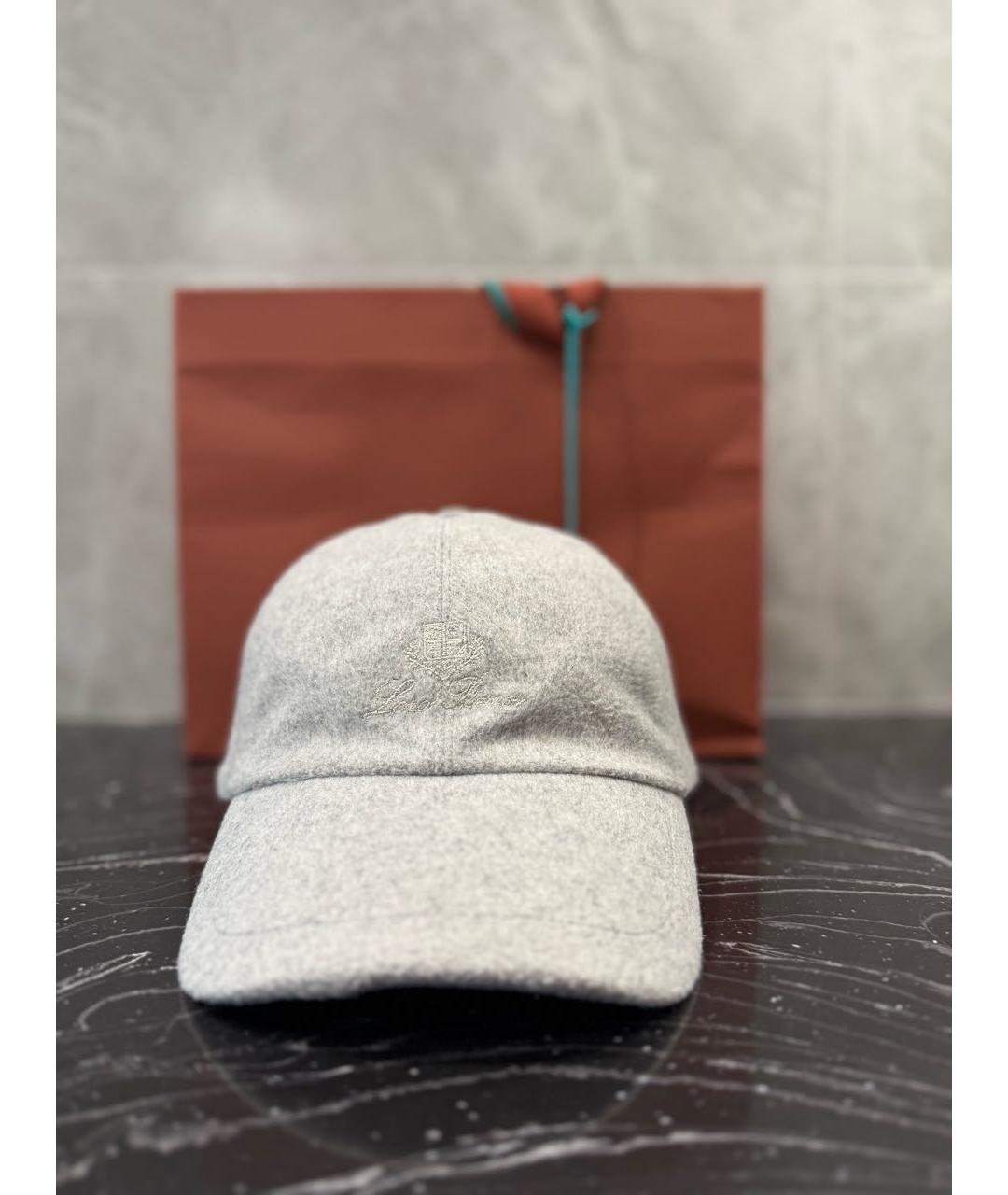 LORO PIANA Серая кашемировая кепка/бейсболка, фото 4
