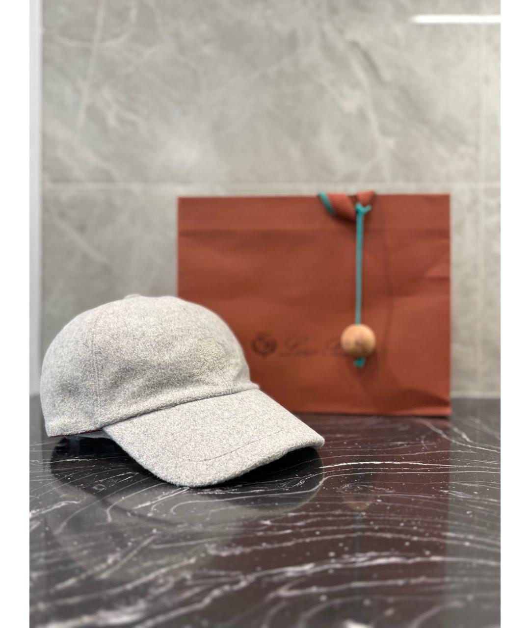 LORO PIANA Серая кашемировая кепка/бейсболка, фото 2