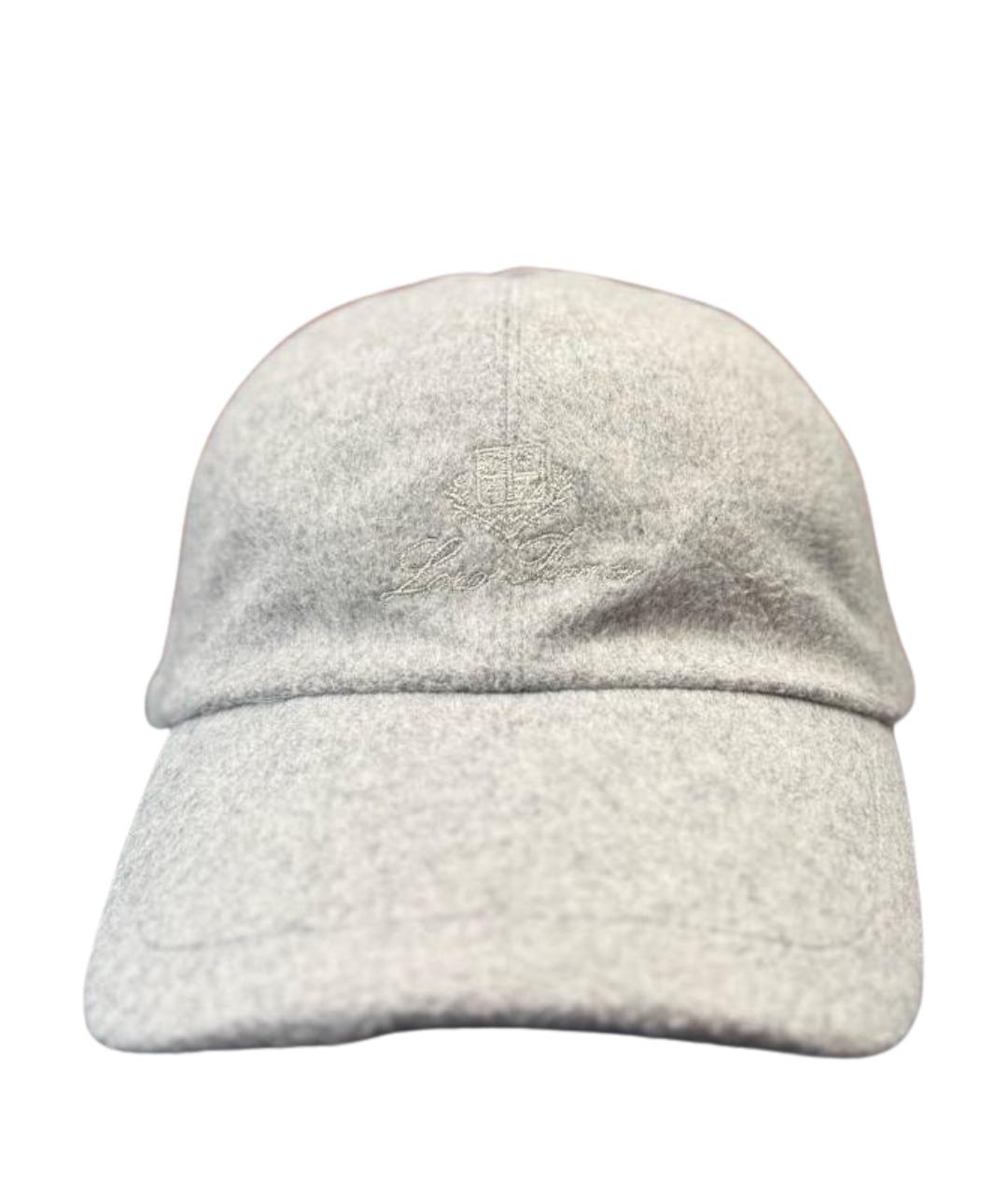 LORO PIANA Серая кашемировая кепка/бейсболка, фото 1