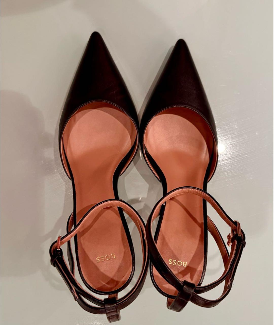 HUGO BOSS Черные кожаные босоножки, фото 3