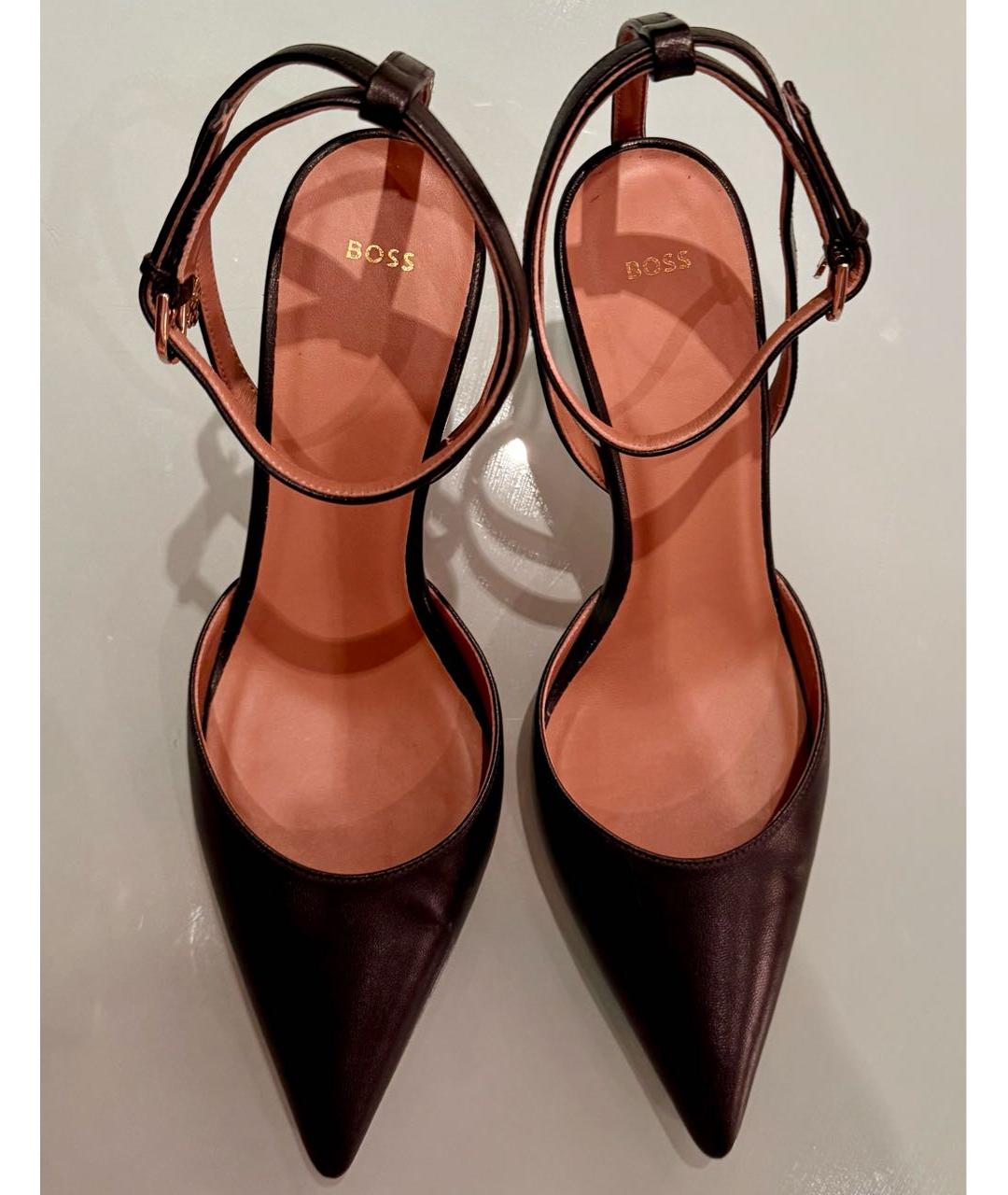 HUGO BOSS Черные кожаные босоножки, фото 5