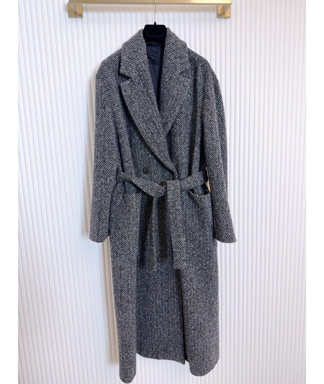 WEEKEND MAX MARA Серое шерстяное пальто, фото 9