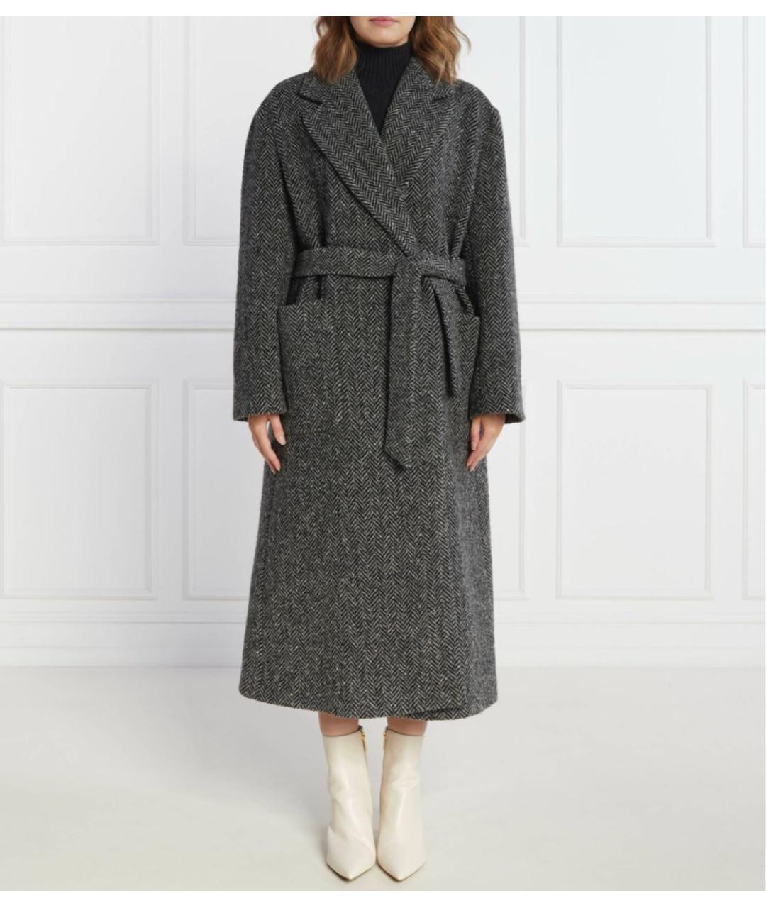 WEEKEND MAX MARA Серое шерстяное пальто, фото 8