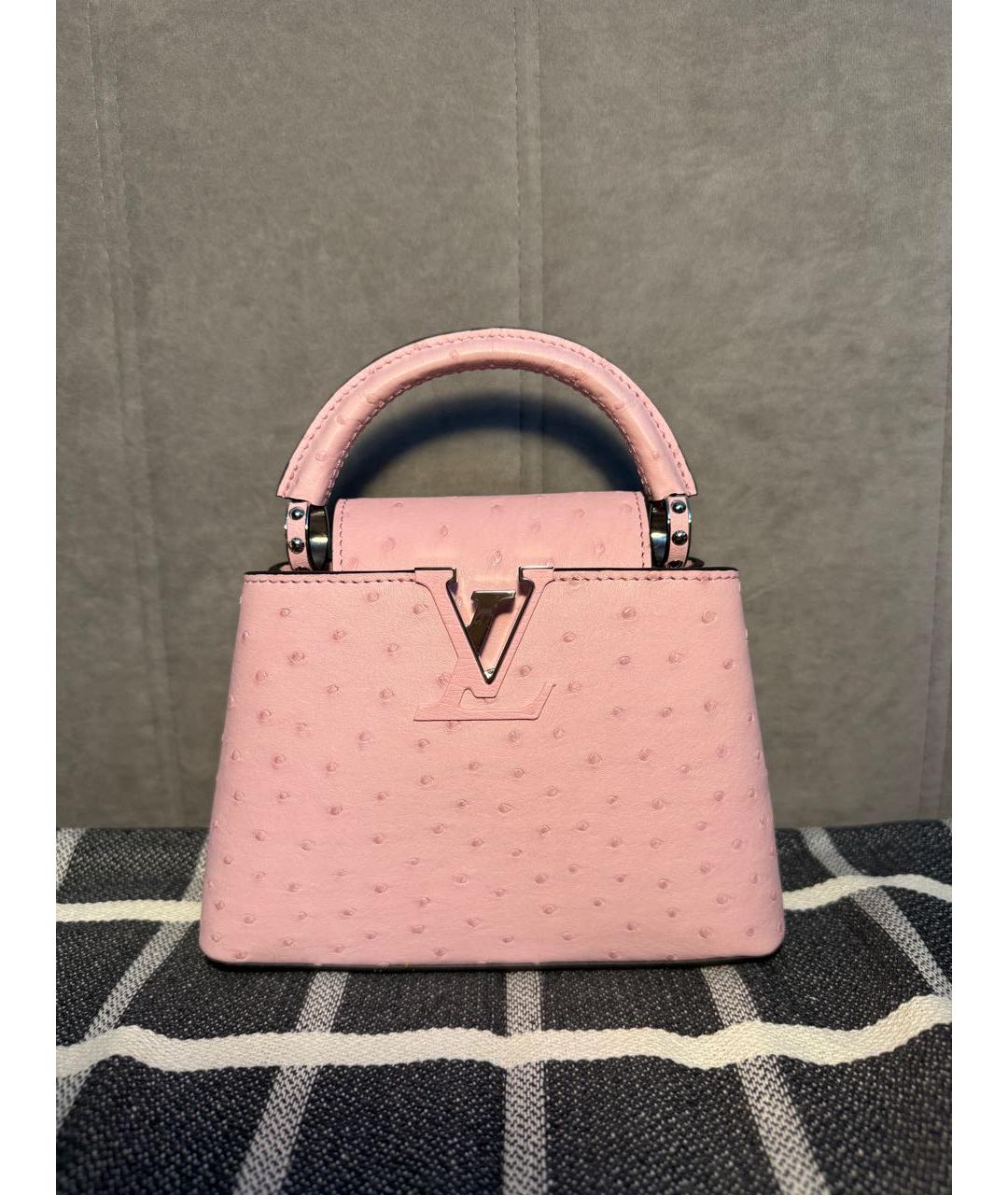 LOUIS VUITTON Розовая сумка с короткими ручками из экзотической кожи, фото 3