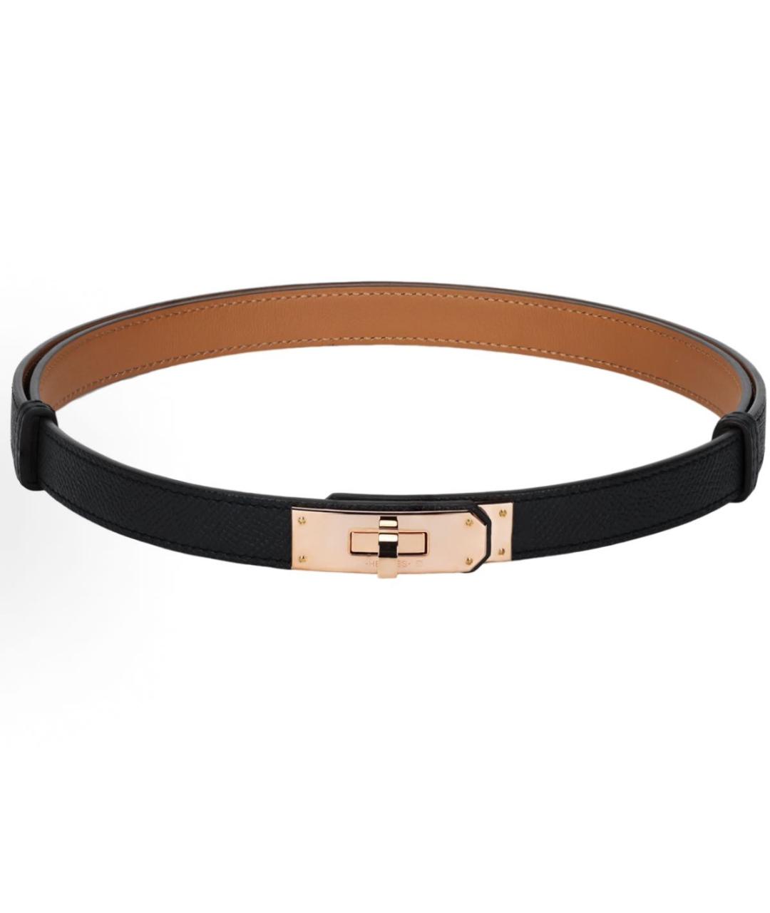 HERMES Черный кожаный ремень, фото 5