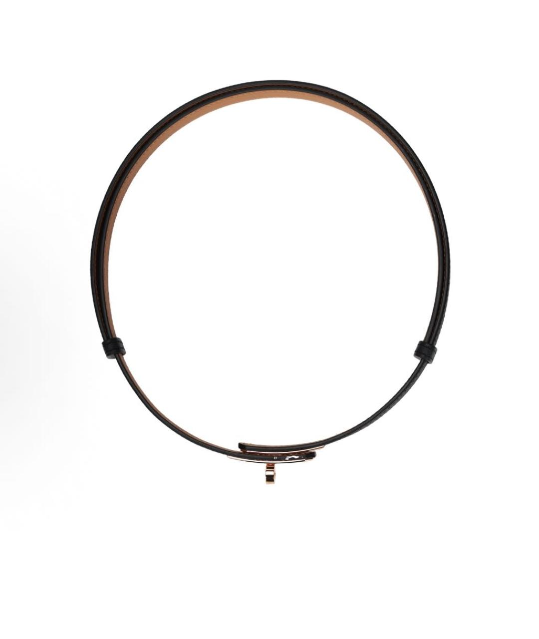 HERMES Черный кожаный ремень, фото 2