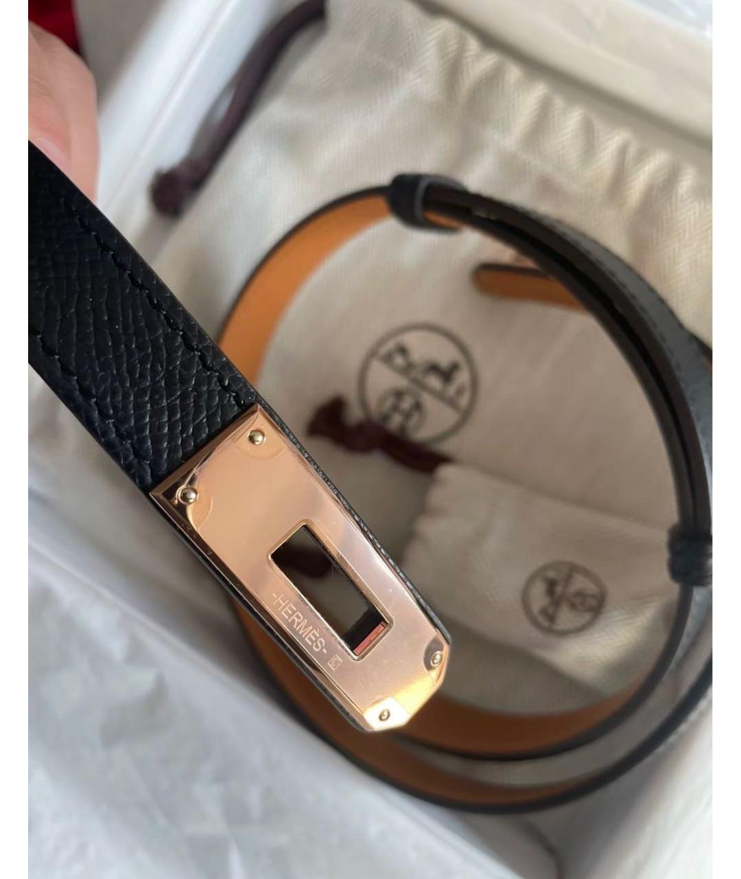 HERMES Черный кожаный ремень, фото 4