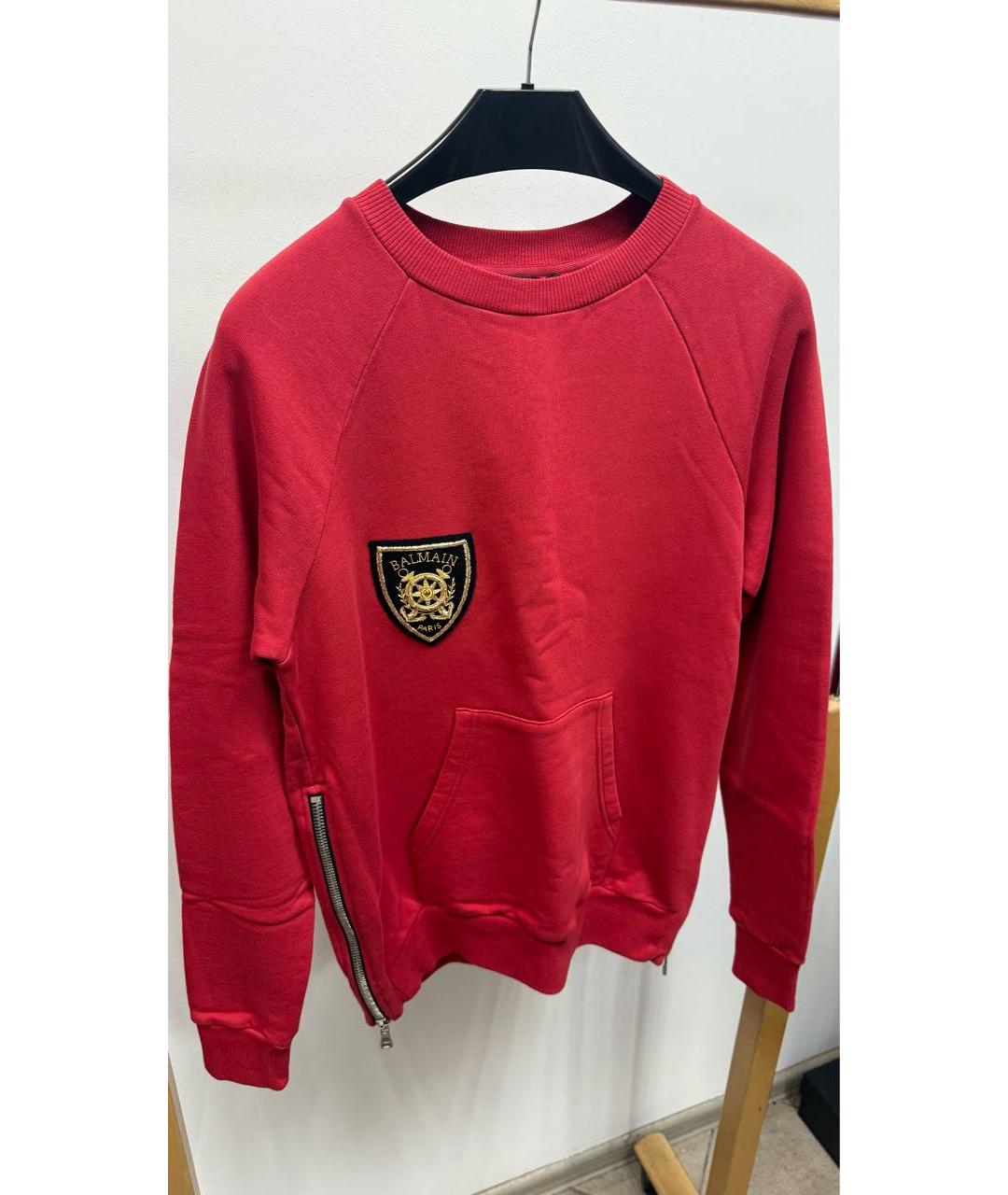 BALMAIN Красный хлопковый джемпер / свитер, фото 3