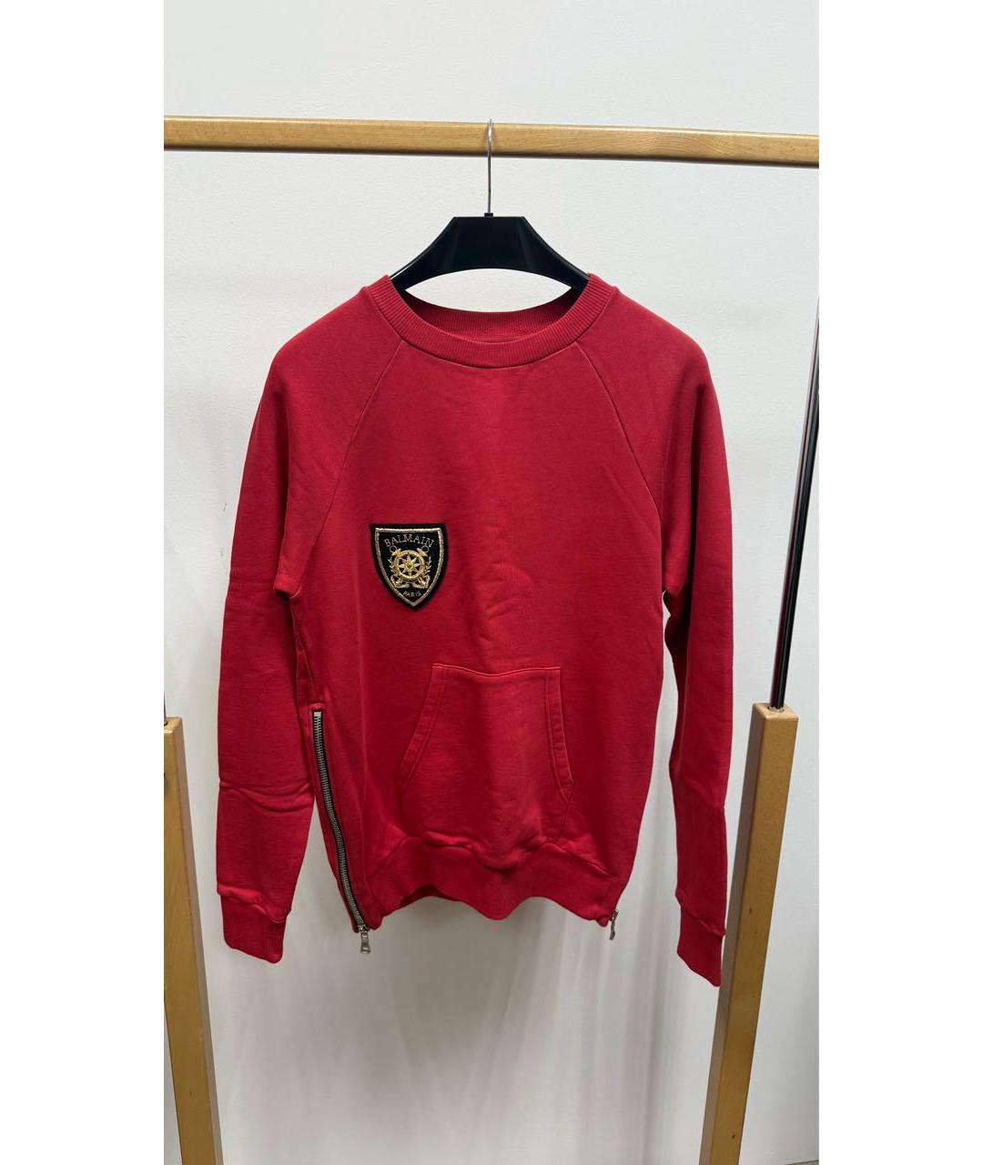 BALMAIN Красный хлопковый джемпер / свитер, фото 2