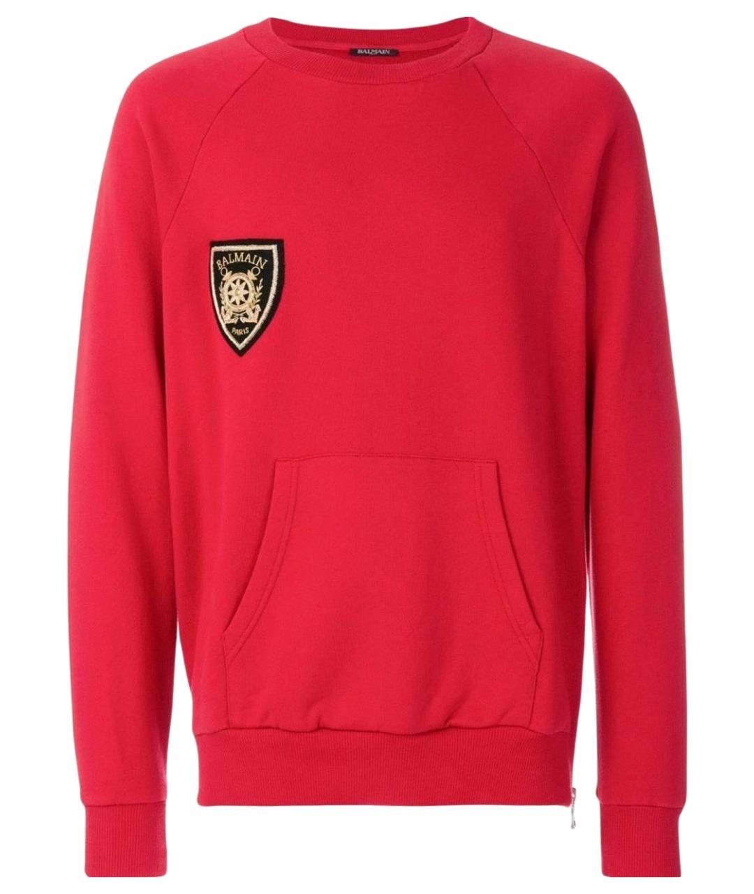 BALMAIN Красный хлопковый джемпер / свитер, фото 1