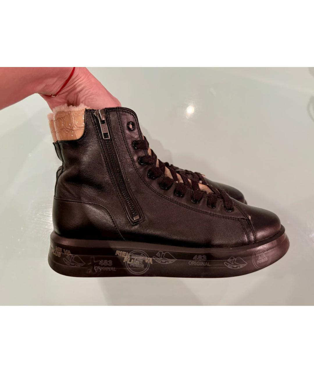 PREMIATA Черные кожаные кеды, фото 5