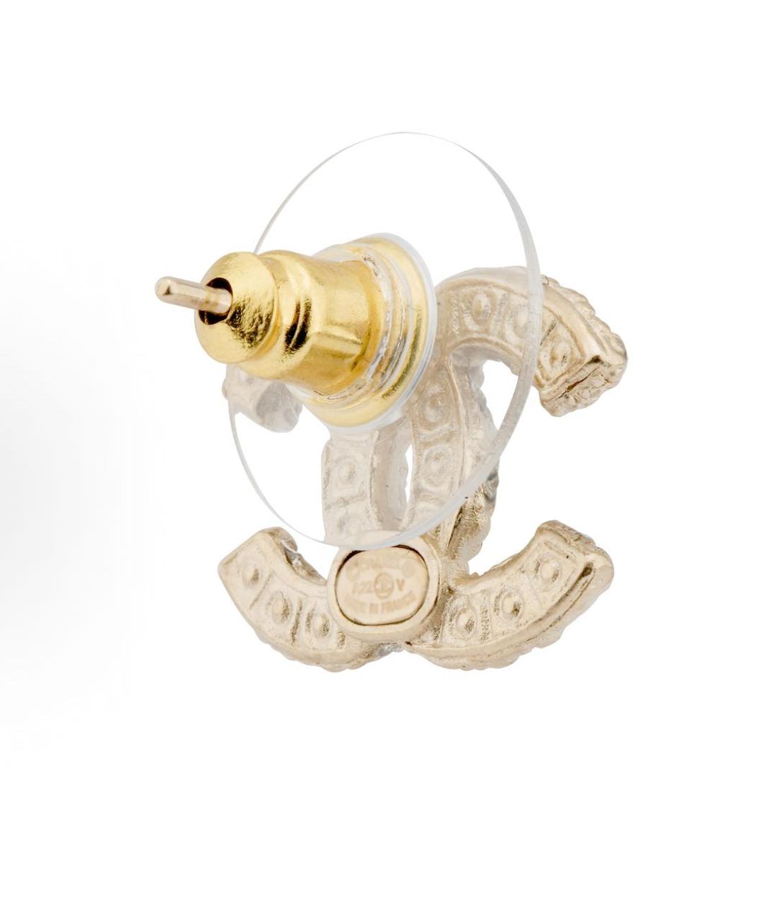 CHANEL Золотые металлические серьги, фото 2