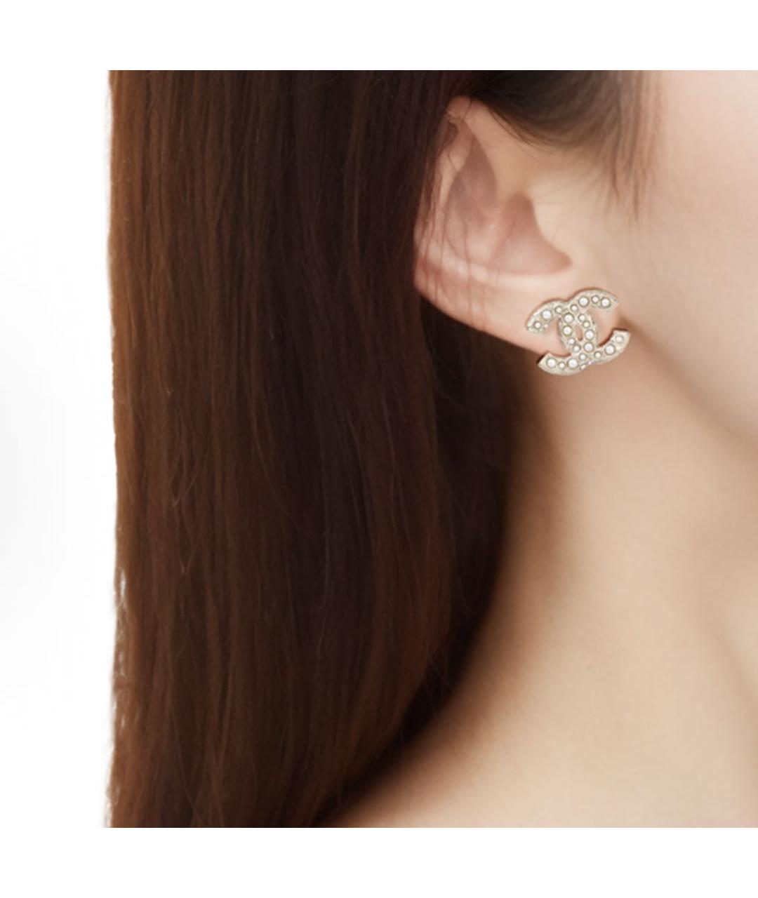 CHANEL Золотые металлические серьги, фото 5