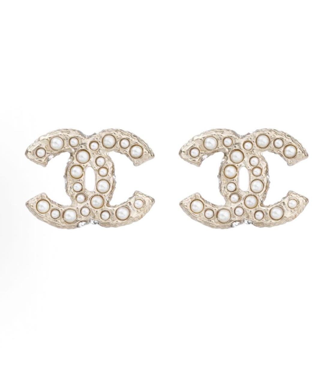 CHANEL Золотые металлические серьги, фото 6