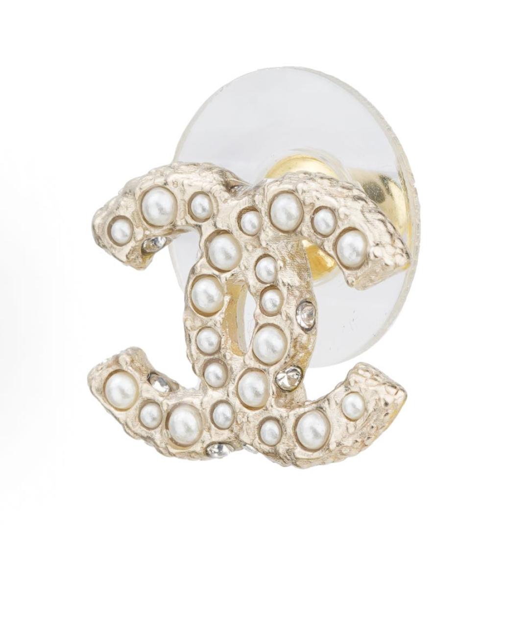 CHANEL Золотые металлические серьги, фото 3