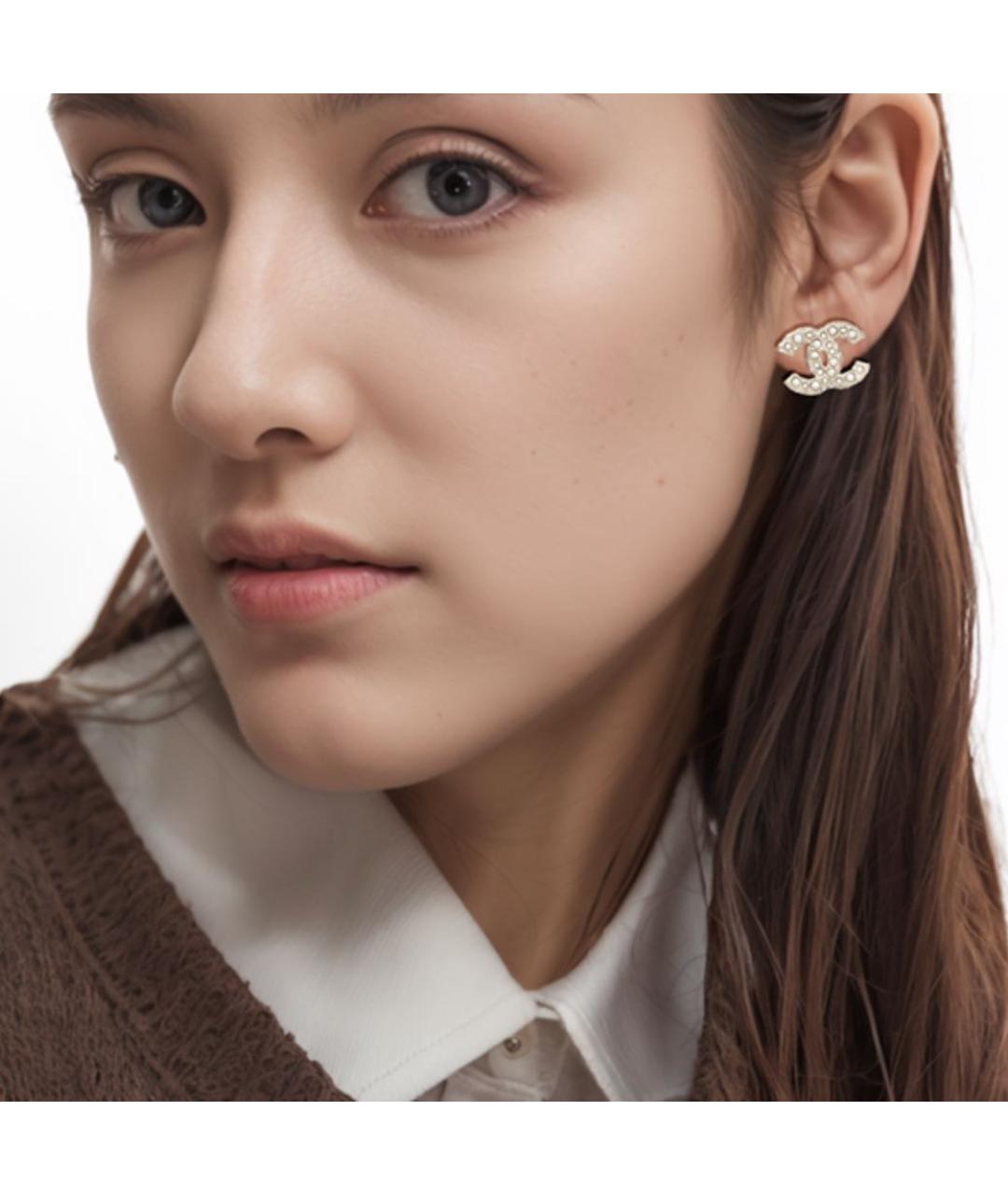 CHANEL Золотые металлические серьги, фото 4