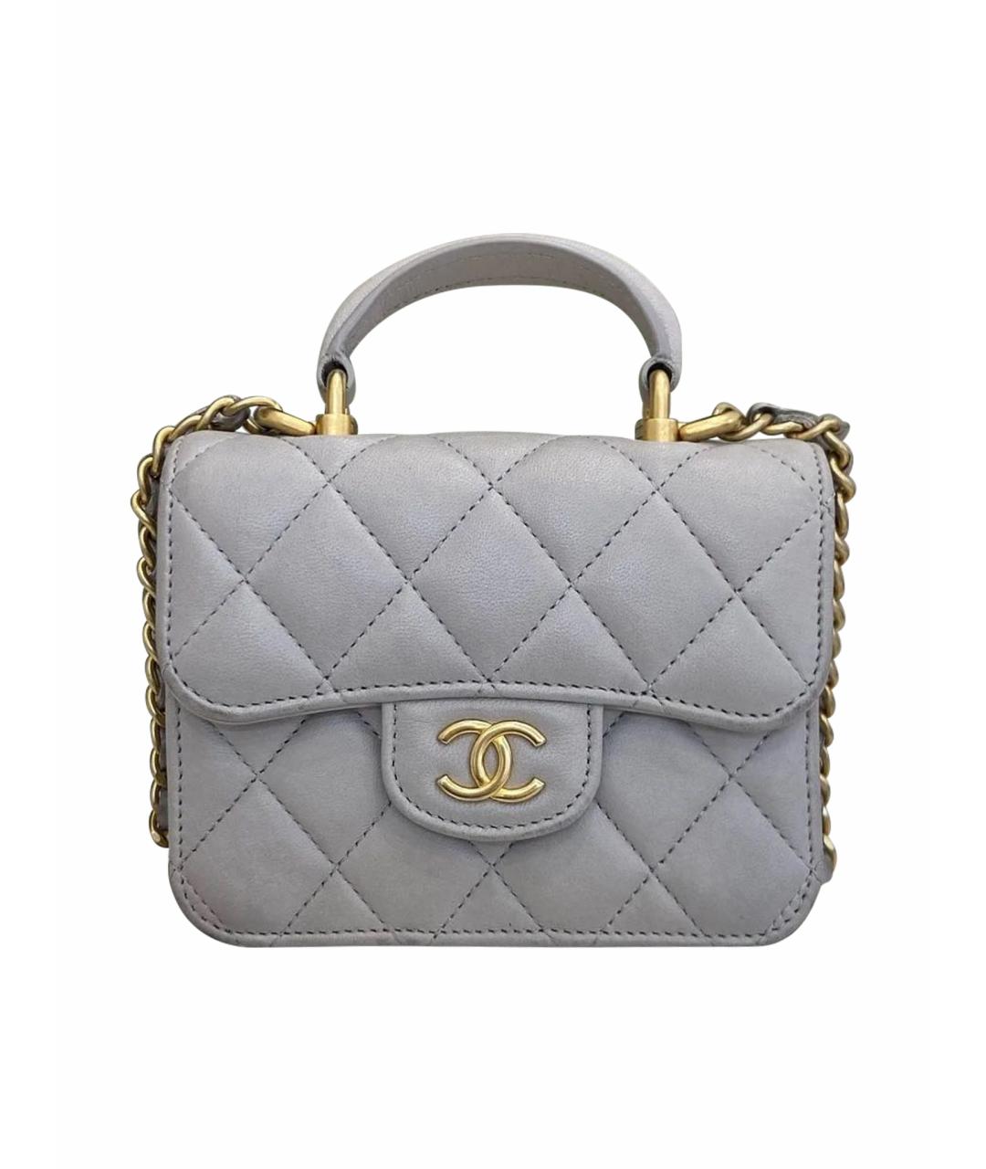 CHANEL Серая кожаная сумка через плечо, фото 1