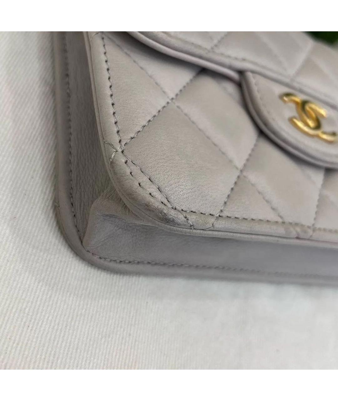 CHANEL Серая кожаная сумка через плечо, фото 6