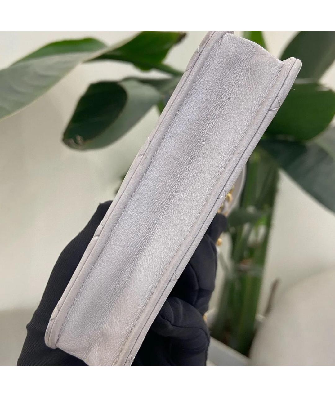 CHANEL Серая кожаная сумка через плечо, фото 8