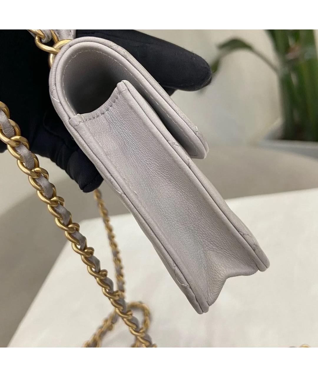 CHANEL Серая кожаная сумка через плечо, фото 3