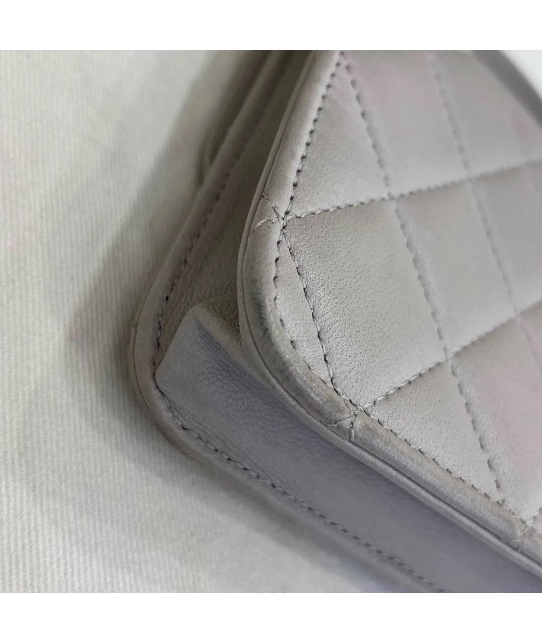 CHANEL Серая кожаная сумка через плечо, фото 7