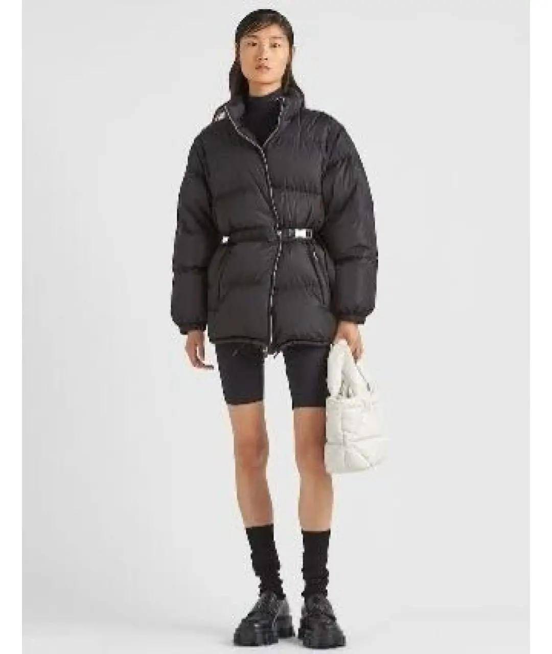 PRADA Черный полиэстеровый пуховик, фото 2