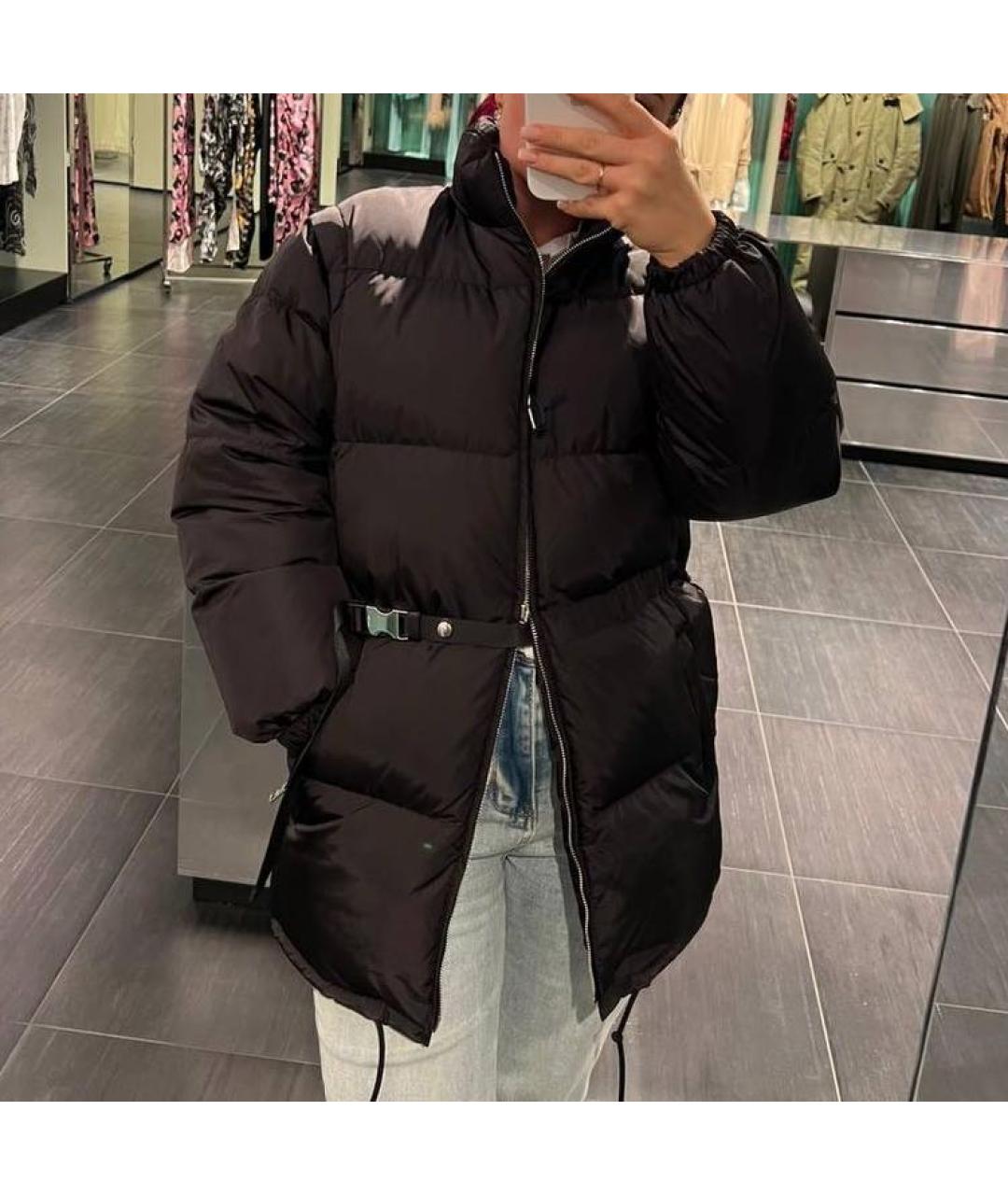 PRADA Черный полиэстеровый пуховик, фото 5