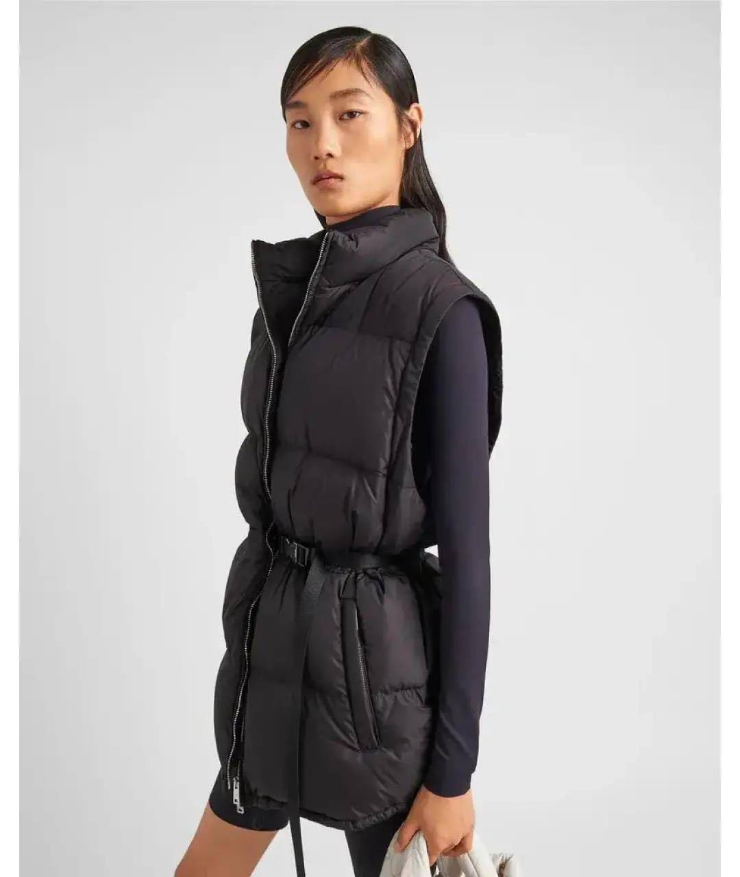 PRADA Черный полиэстеровый пуховик, фото 4