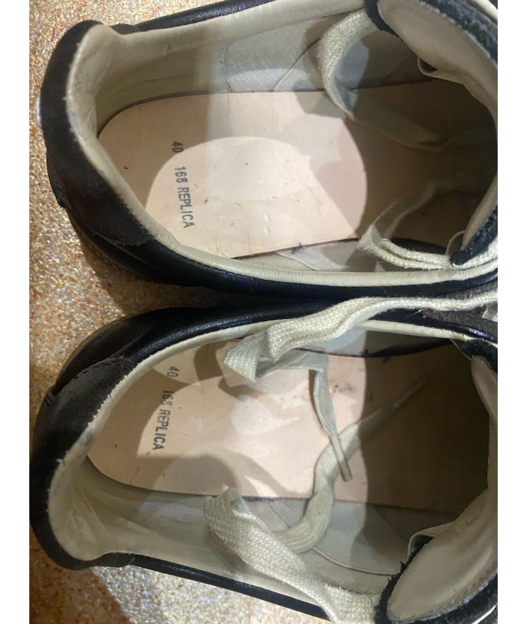 MAISON MARGIELA Коричневые кожаные кеды, фото 6