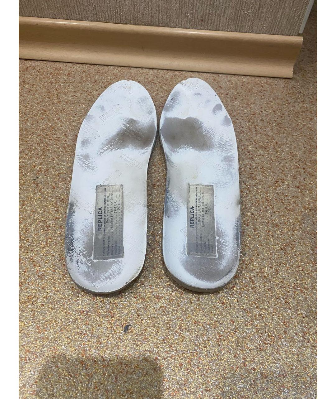 MAISON MARGIELA Коричневые кожаные кеды, фото 7