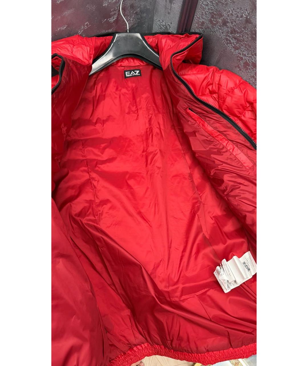 ARMANI JEANS Красная полиэстеровая куртка, фото 5