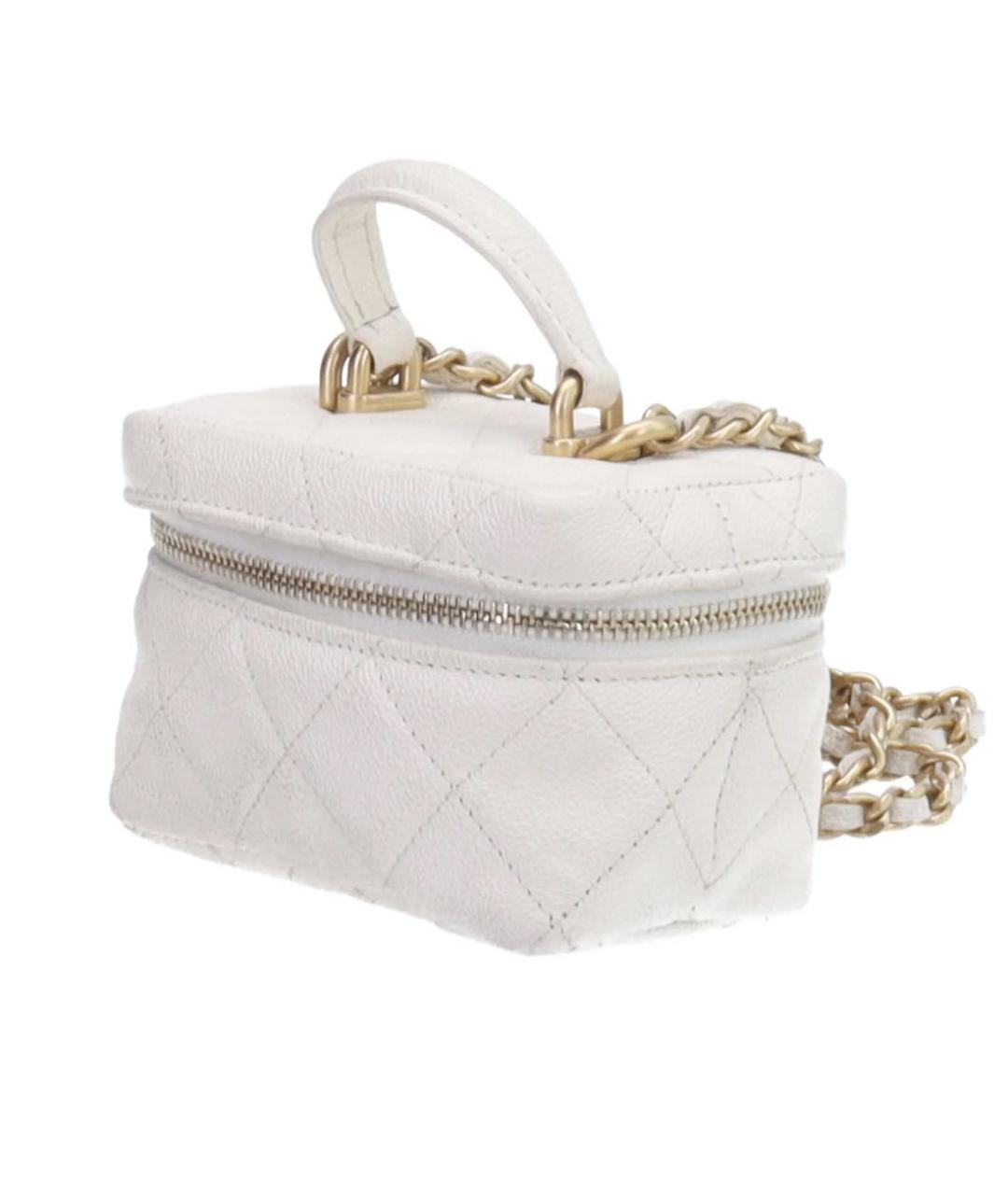 CHANEL Белая кожаная сумка с короткими ручками, фото 2