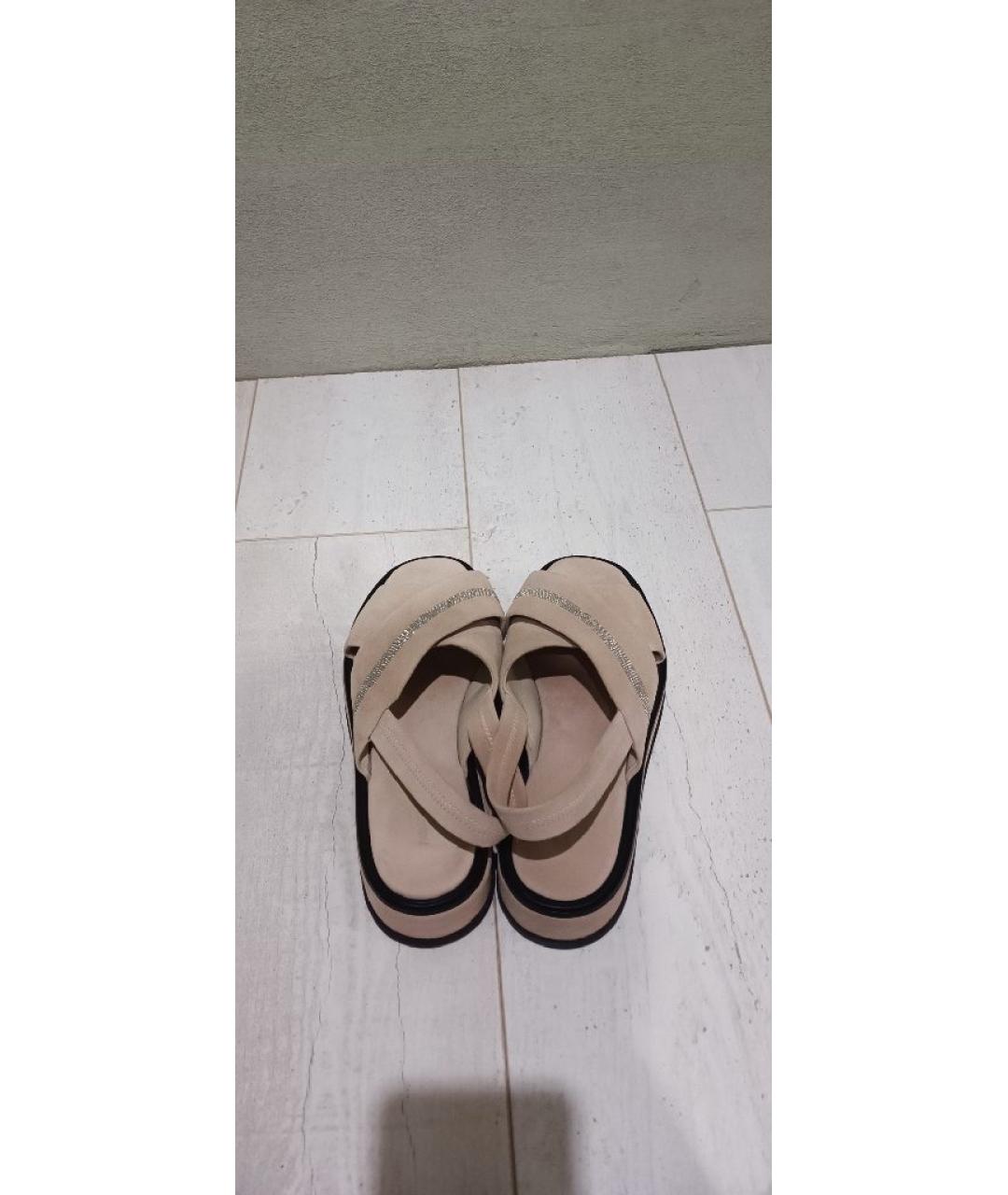 FABIANA FILIPPI Бежевые замшевые сандалии, фото 3