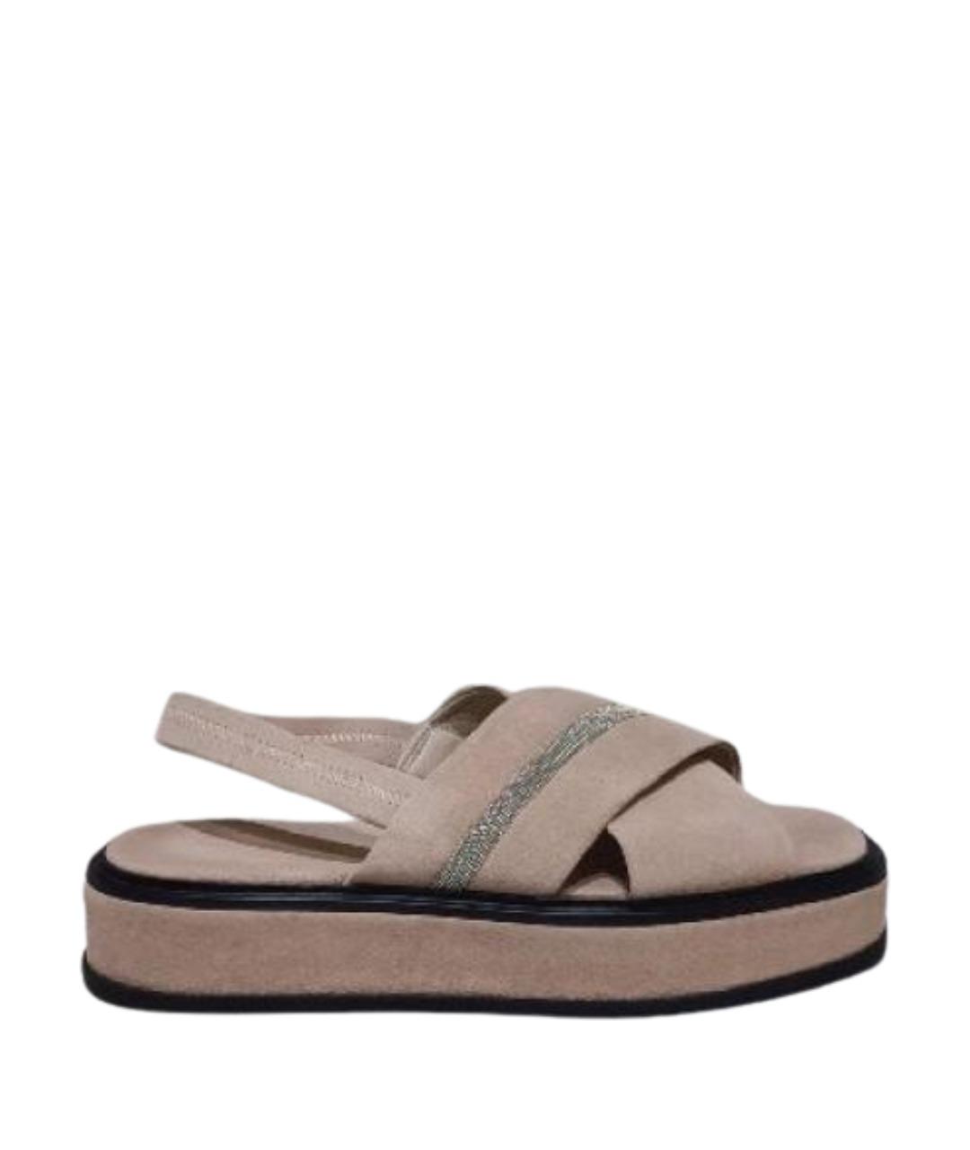 FABIANA FILIPPI Бежевые замшевые сандалии, фото 1