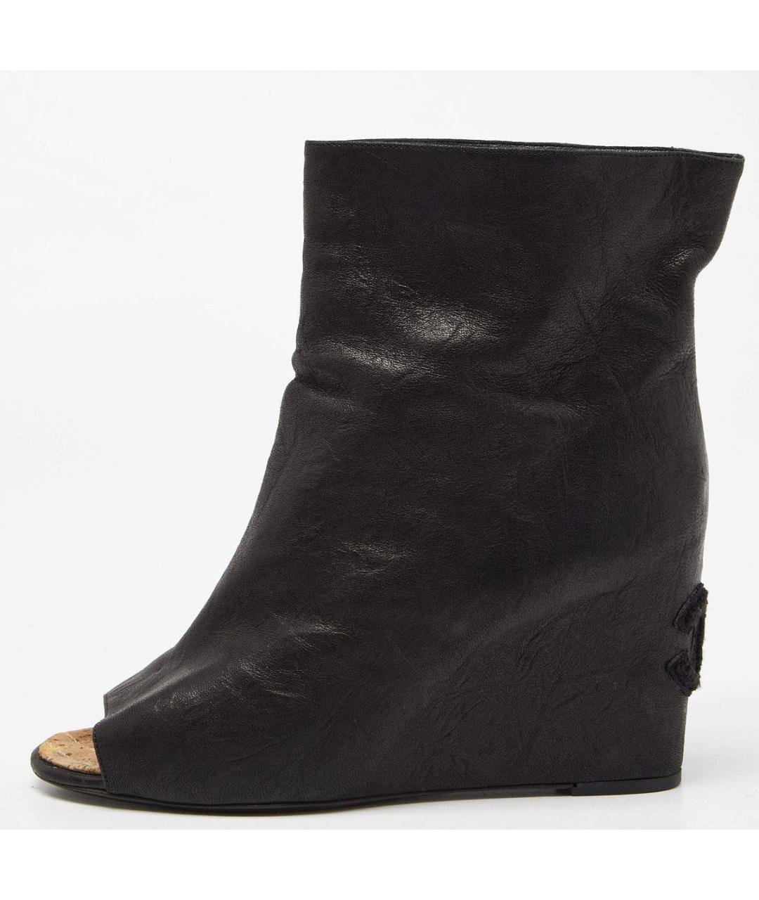 CHANEL Черные кожаные ботильоны, фото 9