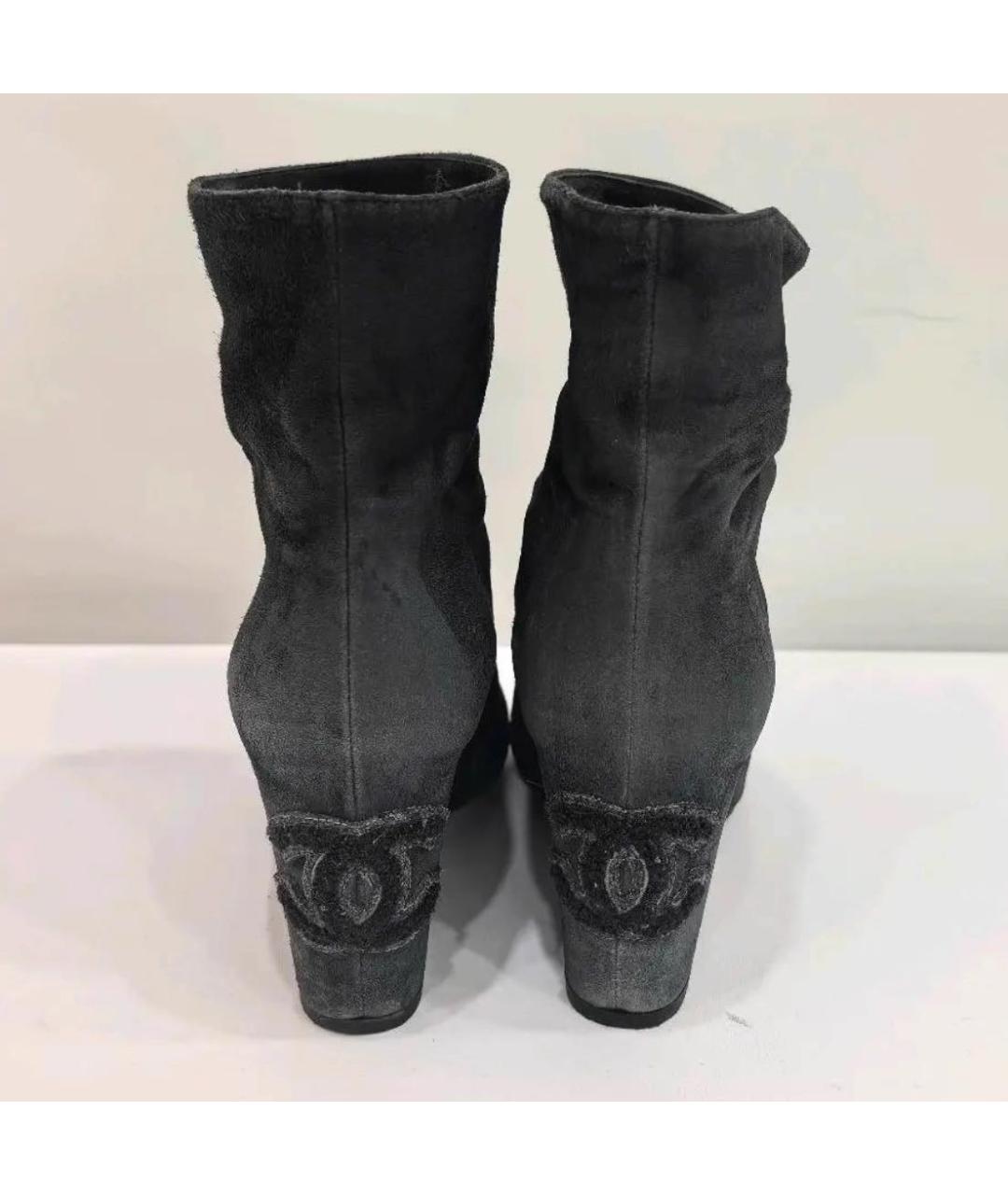 CHANEL Черные кожаные ботильоны, фото 6