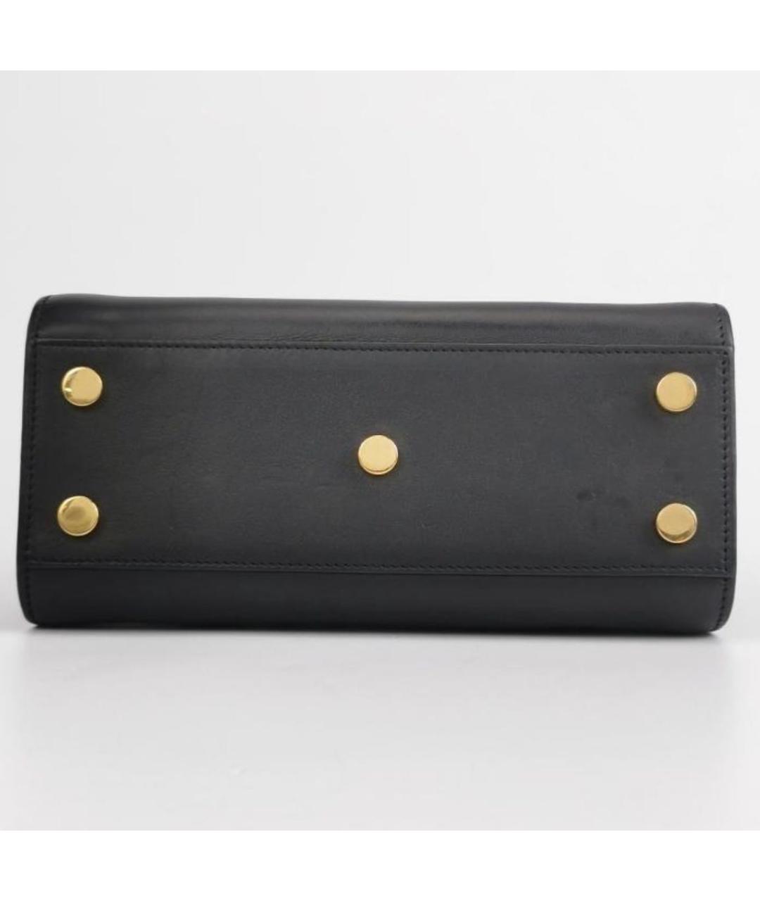 SAINT LAURENT Черная кожаная сумка с короткими ручками, фото 6