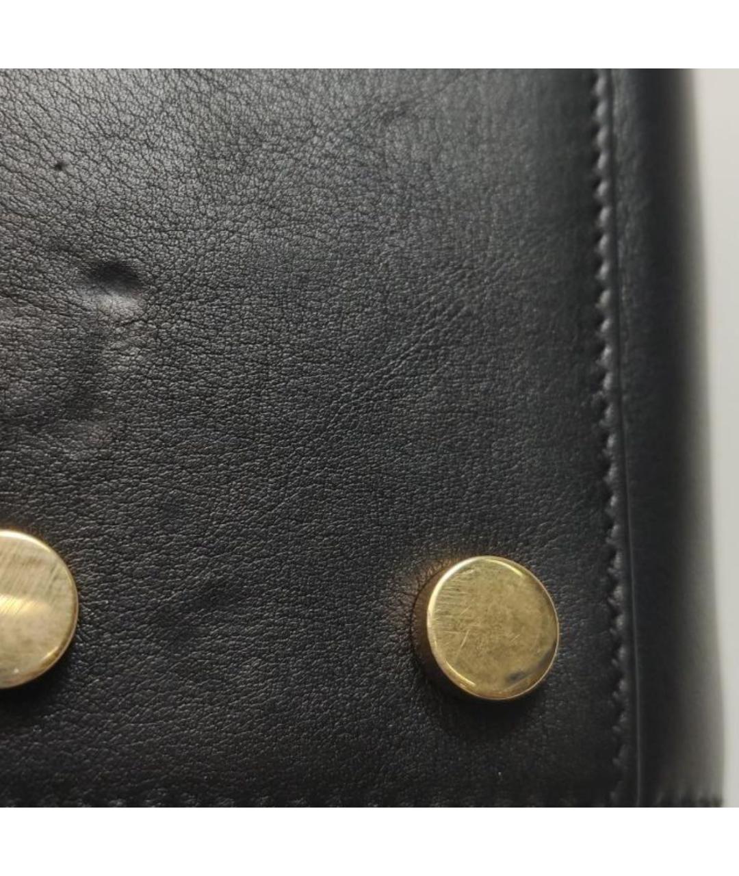 SAINT LAURENT Черная кожаная сумка с короткими ручками, фото 7