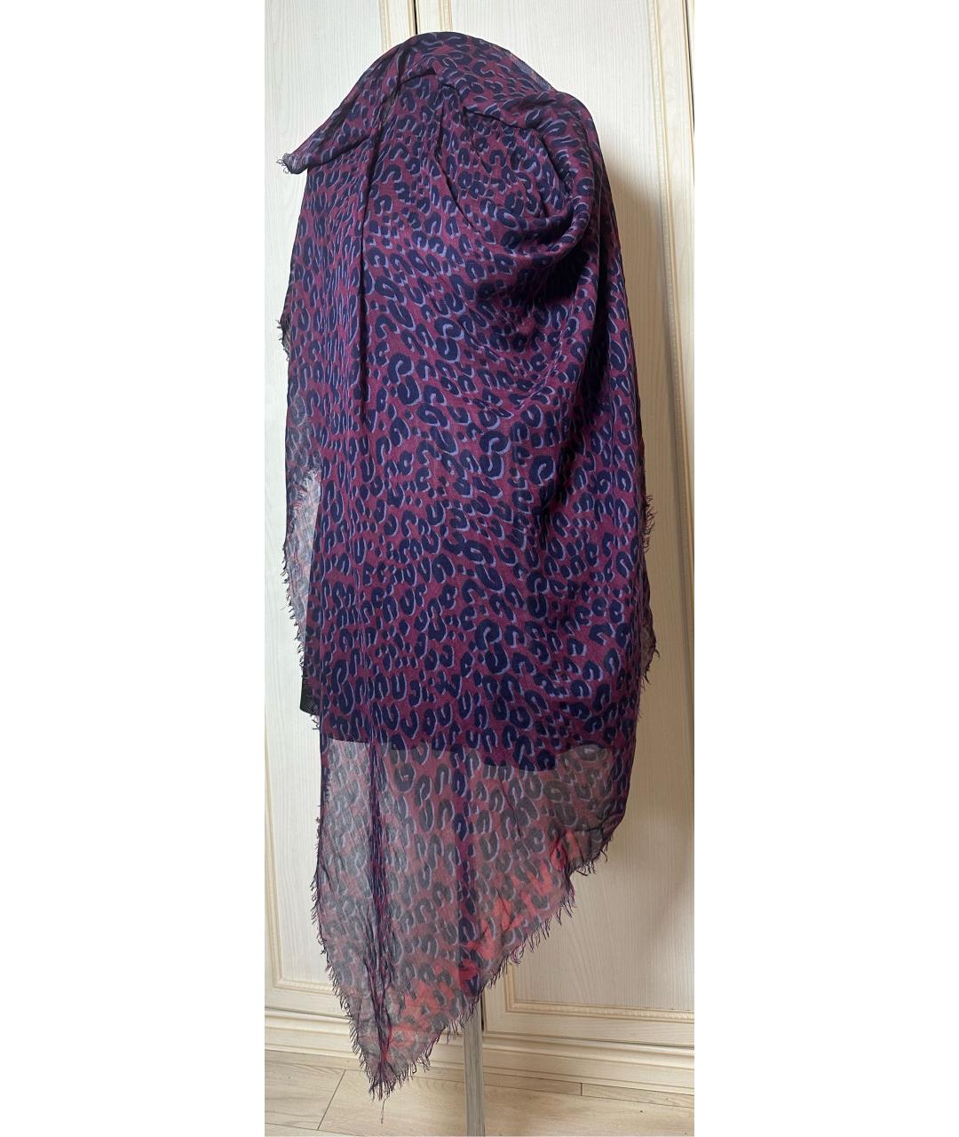 LOUIS VUITTON Фиолетовый хлопковый платок, фото 5