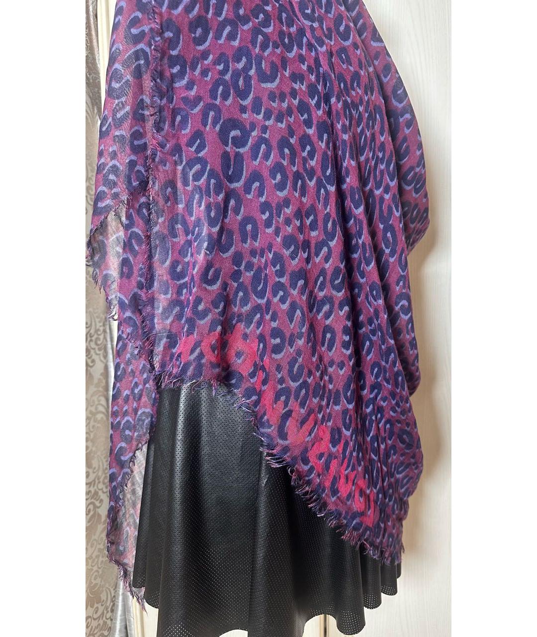 LOUIS VUITTON Фиолетовый хлопковый платок, фото 4