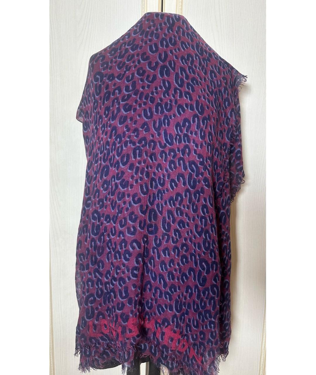 LOUIS VUITTON Фиолетовый хлопковый платок, фото 2