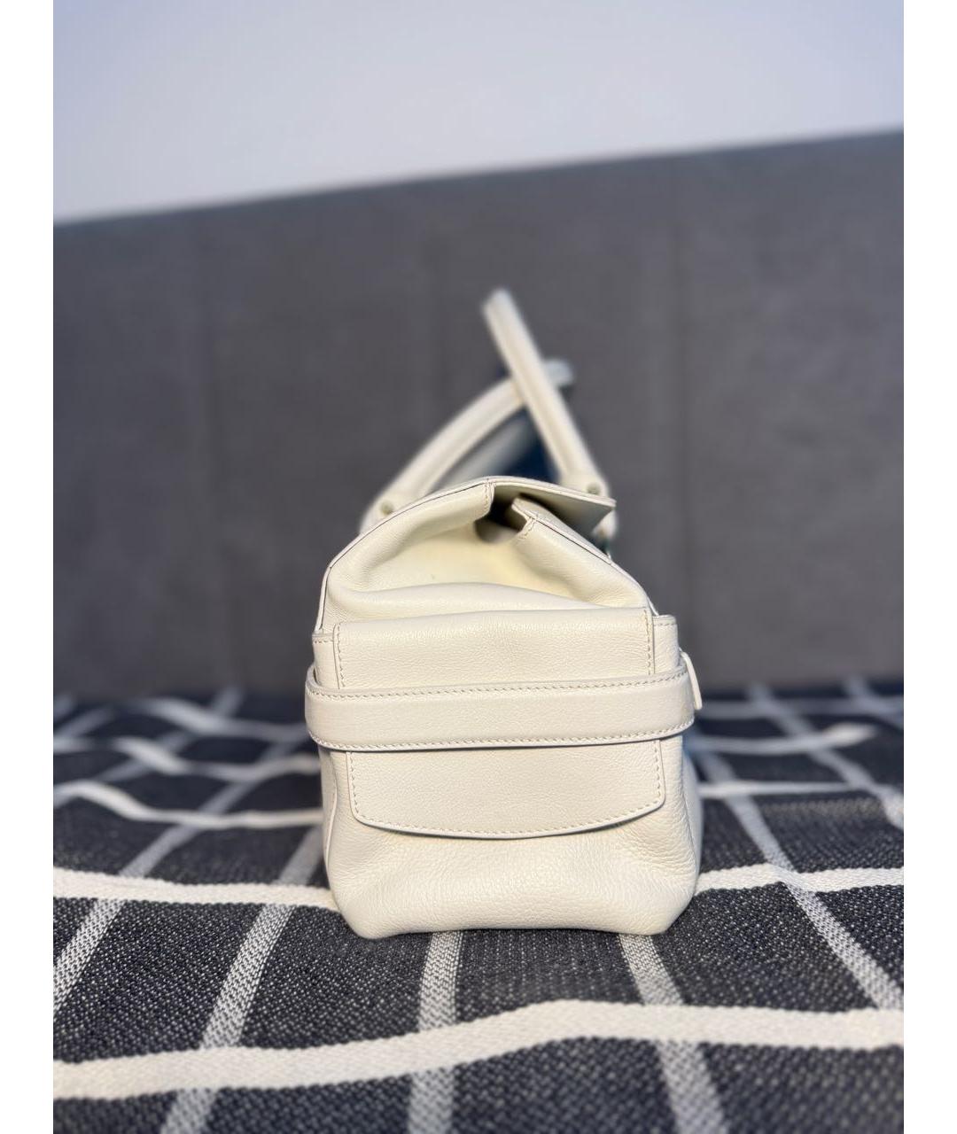 FERRAGAMO Белая кожаная сумка с короткими ручками, фото 4